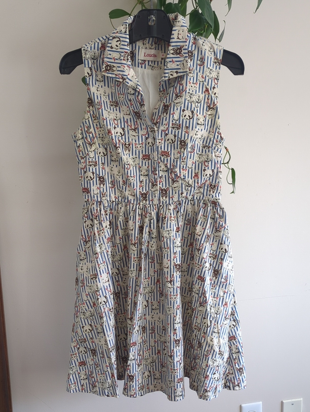 🇬🇧 Animal Menagerie Striped Shirtdress